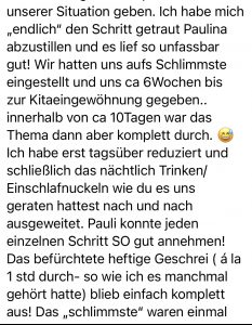 Schlafschätze Onlinekurse Schlafen ohne Milch Feedback