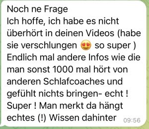 Schlafschätze Onlinekurse Schlafen ohne Milch Feedback